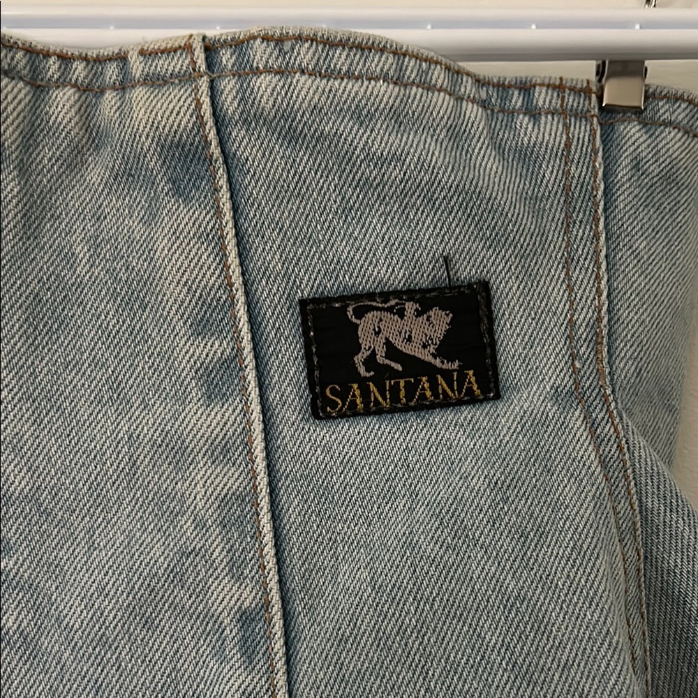 Santana light blue Denim Skirt with Zipper Accents - Picture 4 of 4